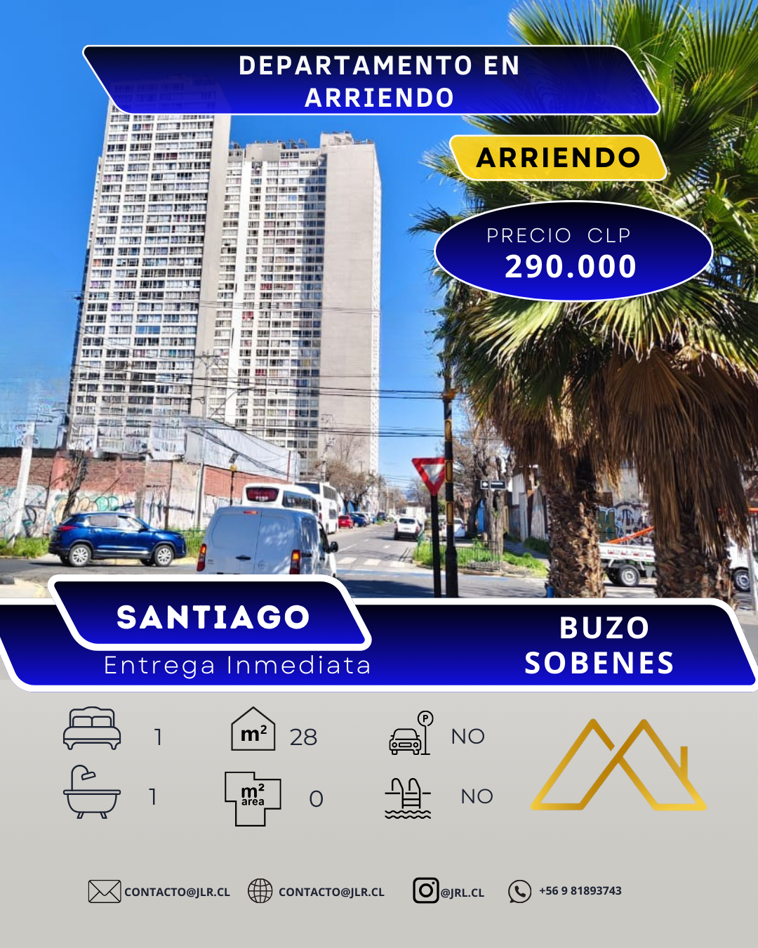 Arriendo departamento Buzo Sobenes, Santiago